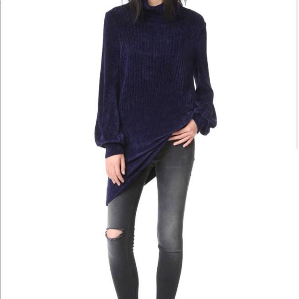 Free People Navy Turtleneck Tunic